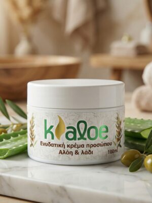 Ενυδατική κρέμα προσώπου με αλόη και ελιά