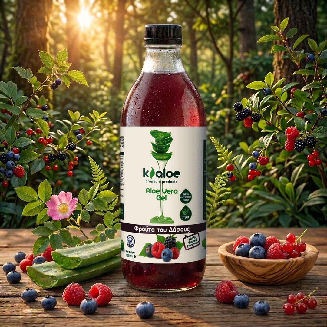 kaloe Χυμός Aloe Vera με Φραγκοστάφυλο & Φρούτα του Δάσους 1L