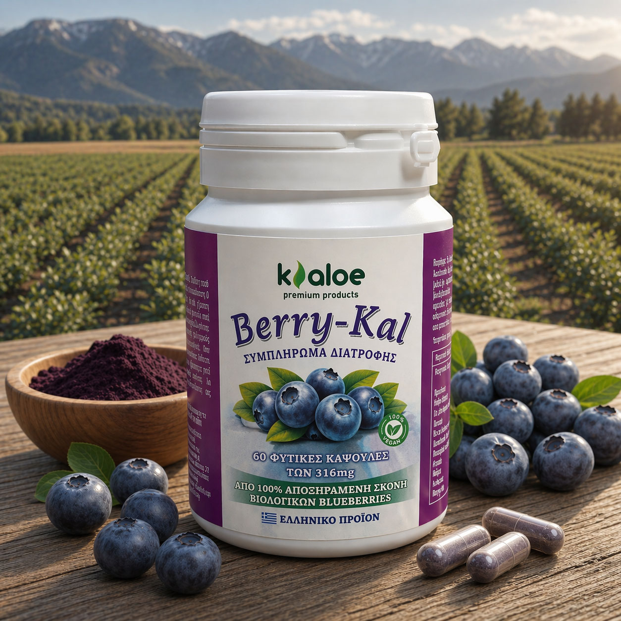 kaloe Berry-Kal Βιολογικά Blueberries σε Κάψουλες 60 τεμ.